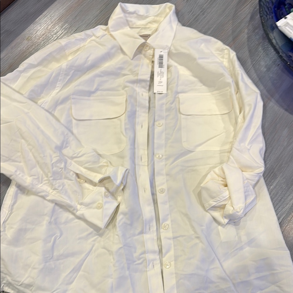 Chico's Cream Button-Down Shirt